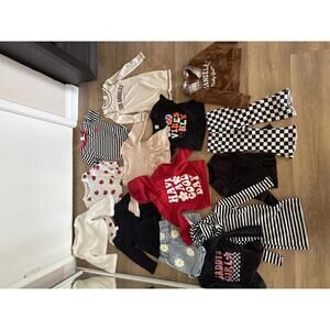 Adorable 12-18 months toddler baby girls 14 pc lot tees hoodies flares dresses